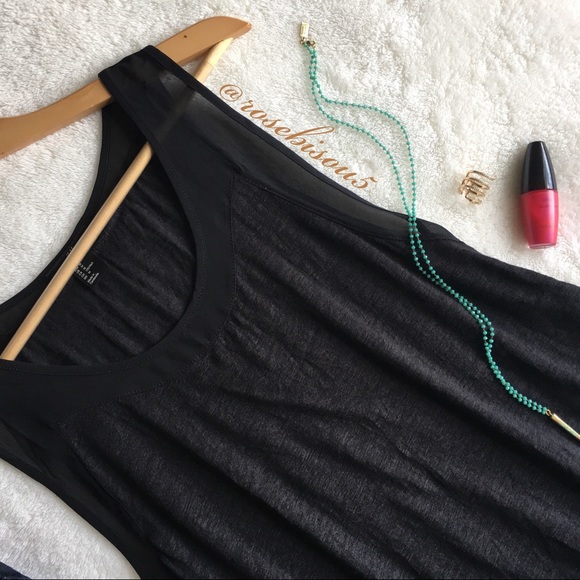 🌹🆕{H&M} Hi-Lo Linen Tank + Sheer Inset Shoulder - Picture 5 of 8